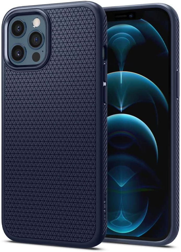 Spigen Liquid Air Apple iPhone 12 / 12 Pro Flexibel Hoesje Mat Blauw afbeelding 1