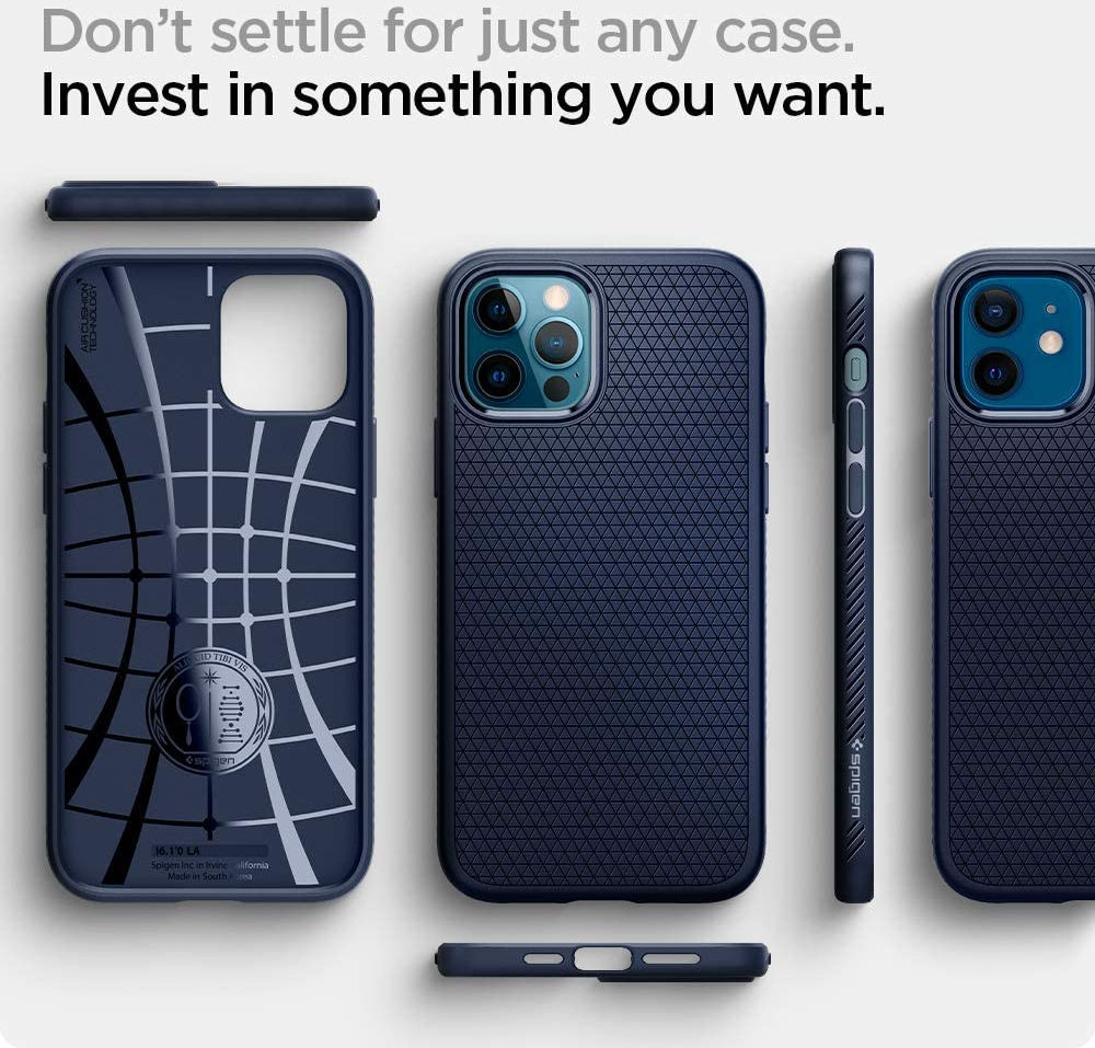 Spigen Liquid Air Apple iPhone 12 / 12 Pro Flexibel Hoesje Mat Blauw afbeelding 3