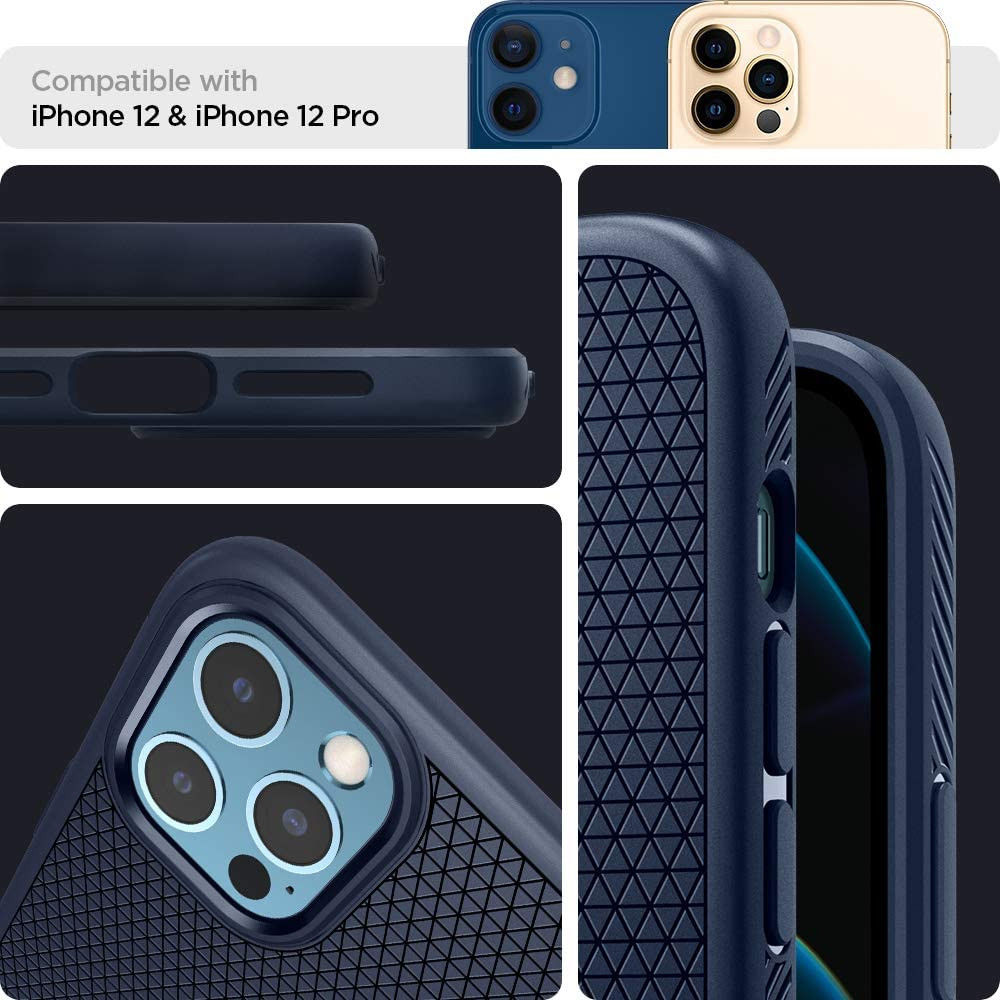 Spigen Liquid Air Apple iPhone 12 / 12 Pro Flexibel Hoesje Mat Blauw afbeelding 6