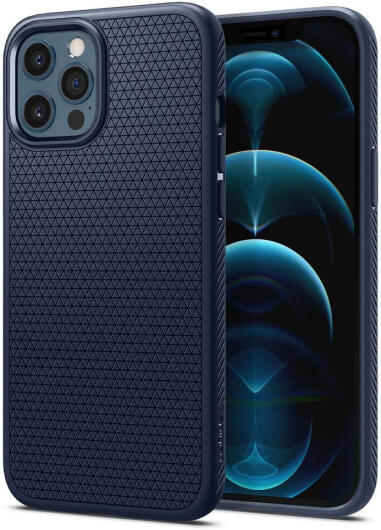 Spigen Liquid Air Apple iPhone 12 / 12 Pro Flexibel Hoesje Mat Blauw afbeelding 1