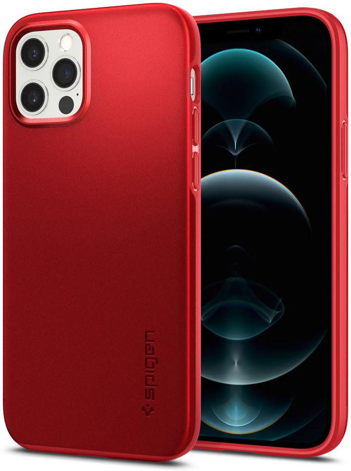 Spigen Thin Fit Apple iPhone 12 / 12 Pro Hoesje Rood afbeelding 1