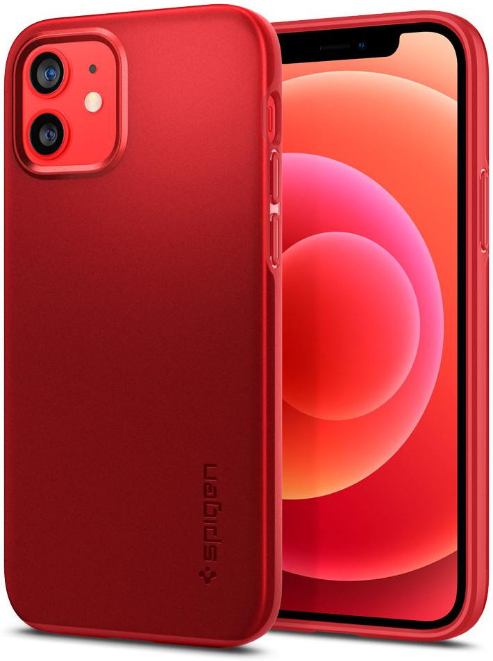 Spigen Thin Fit Apple iPhone 12 / 12 Pro Hoesje Rood afbeelding 2