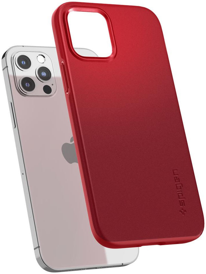 Spigen Thin Fit Apple iPhone 12 / 12 Pro Hoesje Rood afbeelding 4