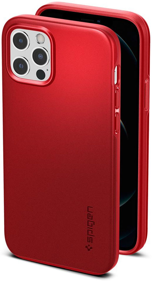 Spigen Thin Fit Apple iPhone 12 / 12 Pro Hoesje Rood afbeelding 5