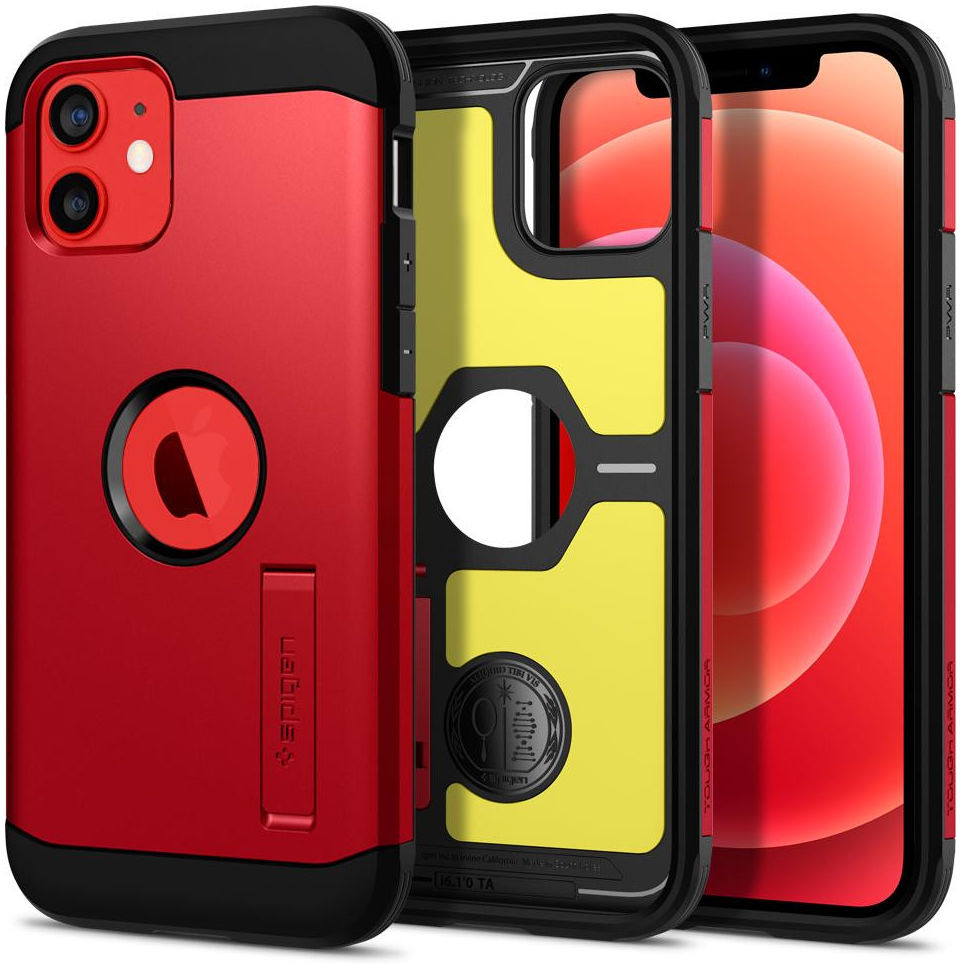 Spigen Tough Armor Apple iPhone 12 / 12 Pro Hoesje Rood afbeelding 1