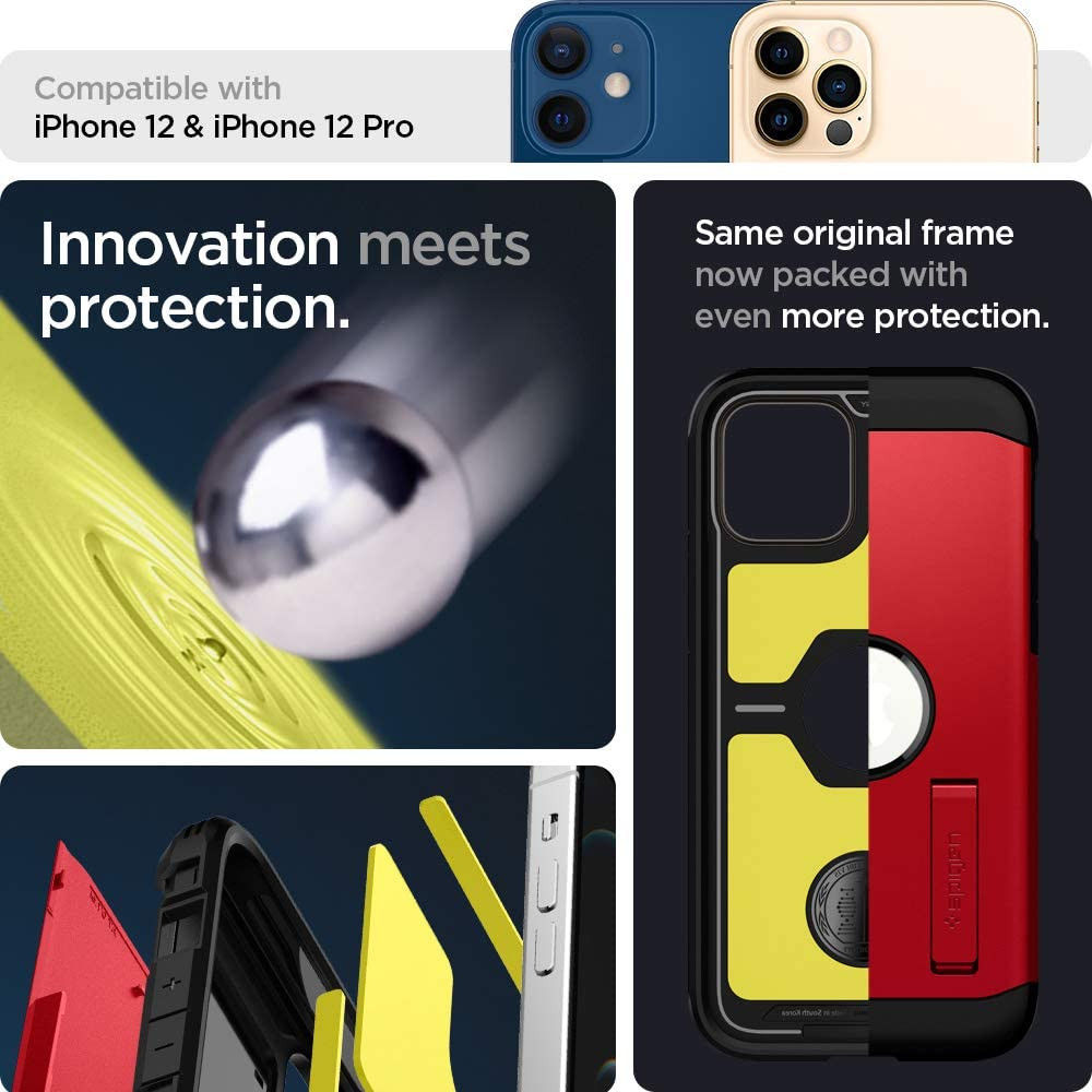 Spigen Tough Armor Apple iPhone 12 / 12 Pro Hoesje Rood afbeelding 6