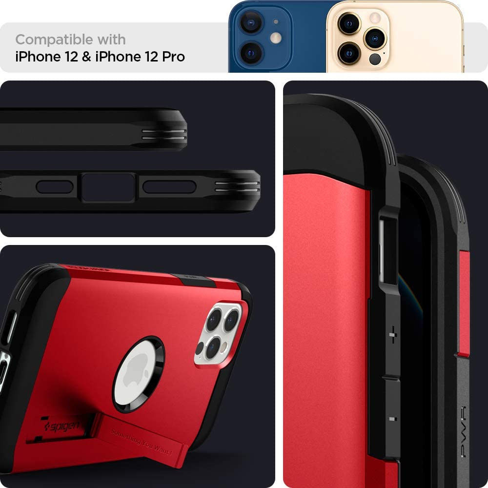 Spigen Tough Armor Apple iPhone 12 / 12 Pro Hoesje Rood afbeelding 7