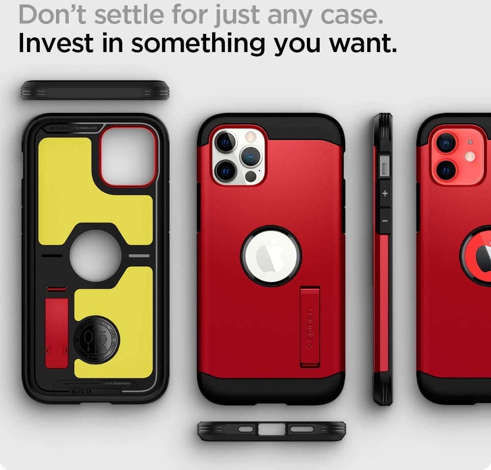 Spigen Tough Armor Apple iPhone 12 / 12 Pro Hoesje Rood afbeelding 3