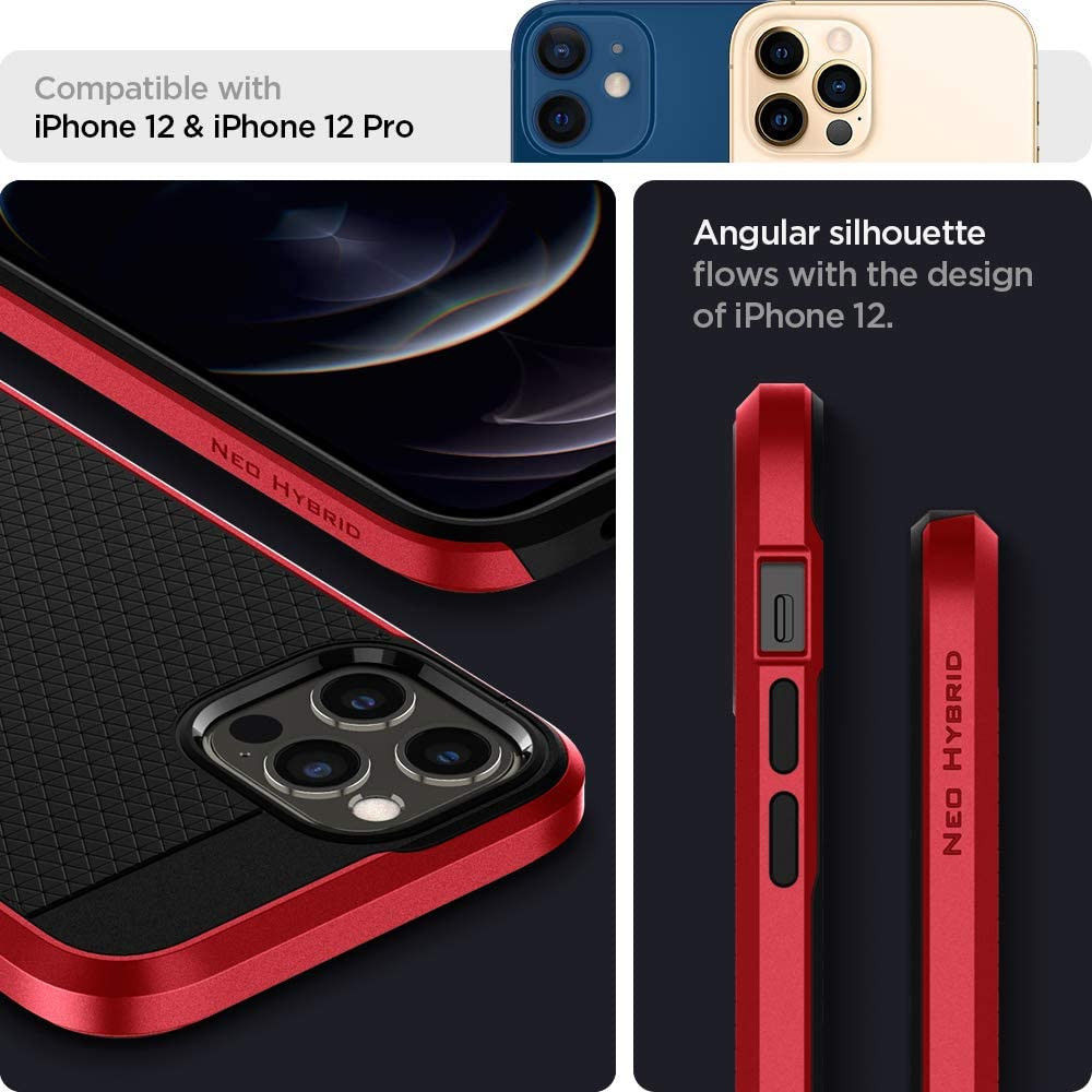 Spigen Neo Hybrid Apple iPhone 12 / 12 Pro Hoesje Rood afbeelding 6
