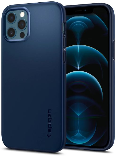 Spigen Thin Fit Apple iPhone 12 / 12 Pro Hoesje Blauw afbeelding 1