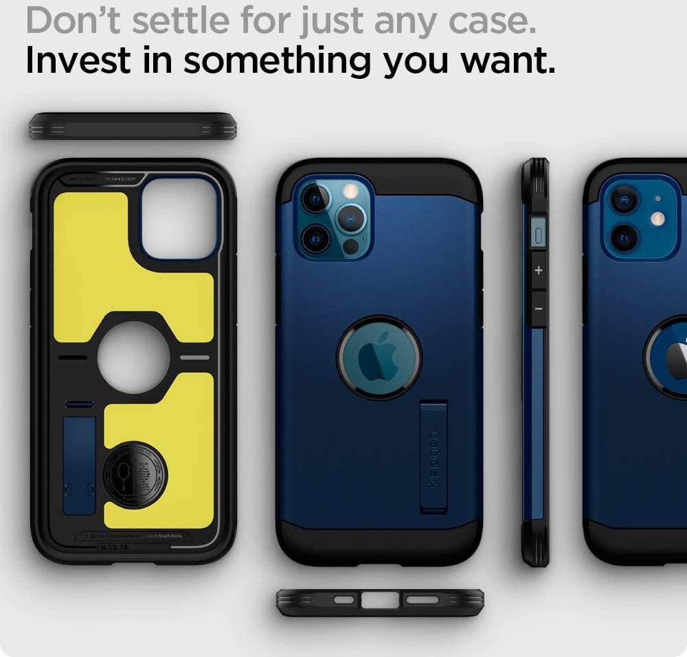 Spigen Tough Armor Apple iPhone 12 / 12 Pro Hoesje Navy Blue afbeelding 8