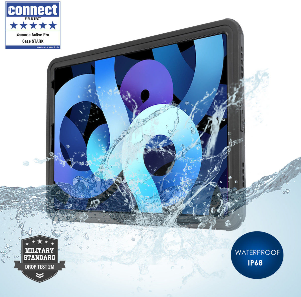 4smarts Rugged Active Pro STARK iPad Air (2022 / 2020) Hoesje Zwart afbeelding 1