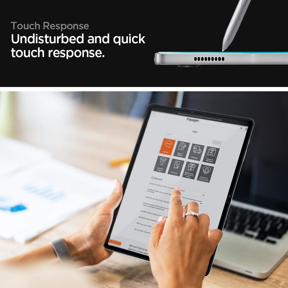 Spigen EZ Fit Glas.tR Samsung Galaxy Tab S7 Plus Screen Protector afbeelding 5