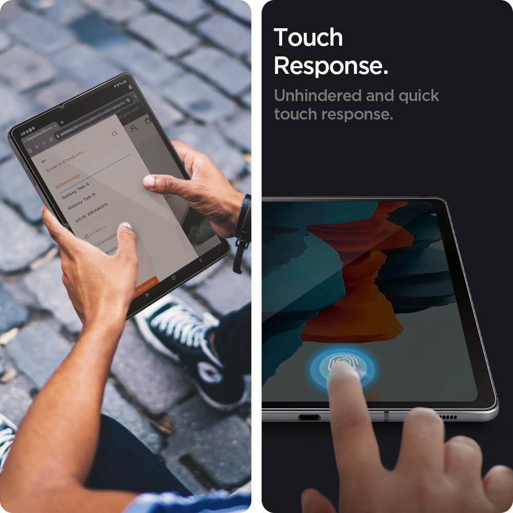 Spigen EZ Fit Glas.tR Samsung Galaxy Tab S7 Screen Protector afbeelding 6