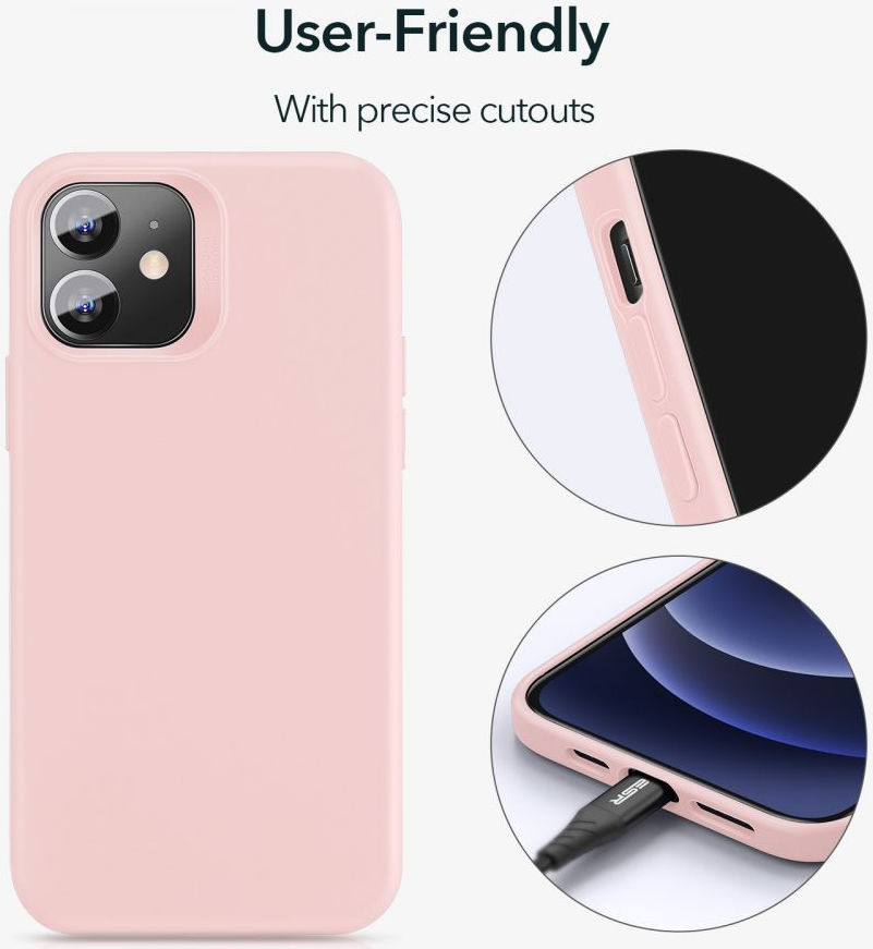 ESR Cloud Apple iPhone 12 Mini Hoesje Siliconen Back Cover Roze afbeelding 12