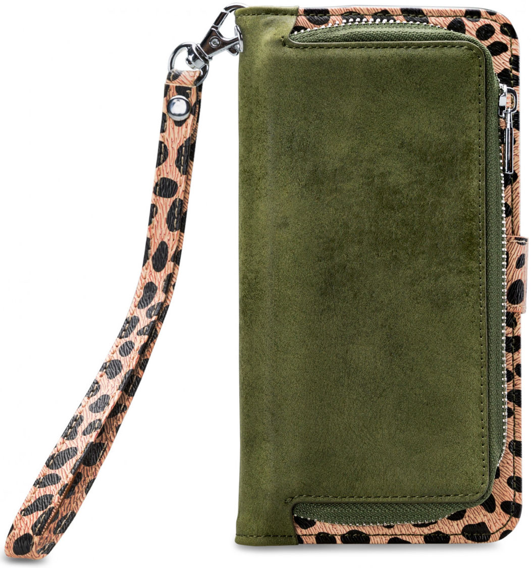 Mobilize Gelly Wallet Zipper Apple iPhone 12 Mini Hoesje Olive Leopard afbeelding 5