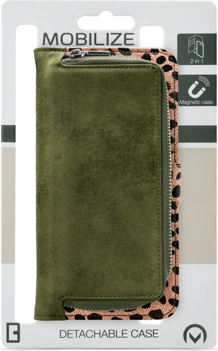 Mobilize Gelly Wallet Zipper Apple iPhone 12 Mini Hoesje Olive Leopard afbeelding 8