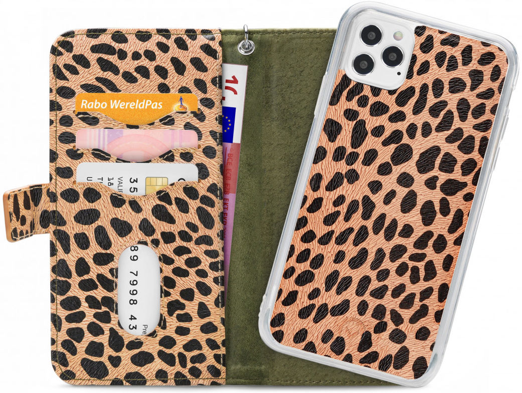 Mobilize Gelly Wallet Zipper iPhone 12 / 12 Pro Hoesje Olive Leopard afbeelding 1