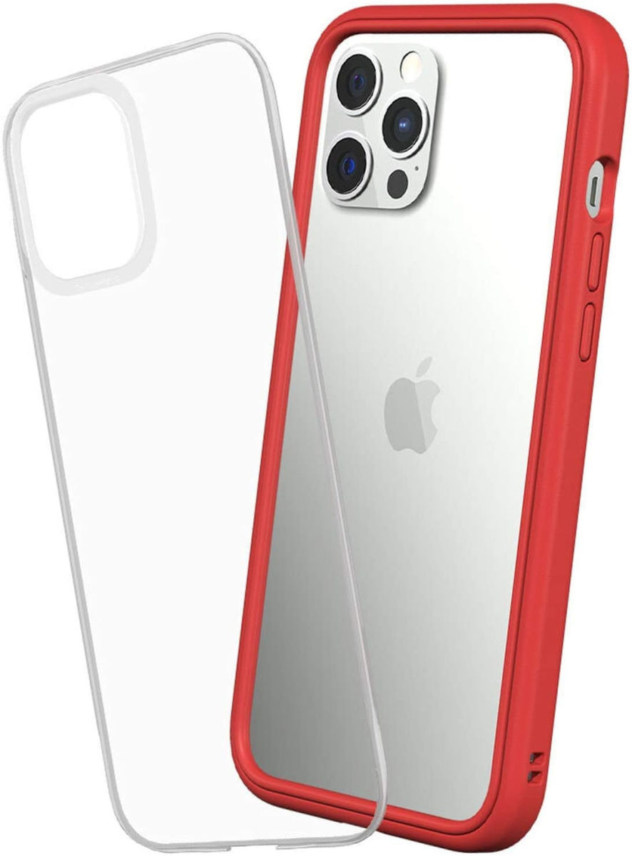 RhinoShield Mod NX Apple iPhone 12 Pro Max Hoesje Transparant/Rood afbeelding 1