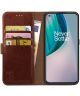 Rosso Element OnePlus Nord N10 Hoesje Book Cover Wallet Case Bruin
