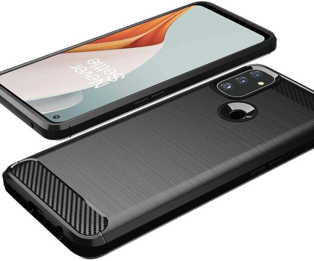 OnePlus Nord N100 Hoesje Geborsteld TPU Flexibele Back Cover Zwart afbeelding 5