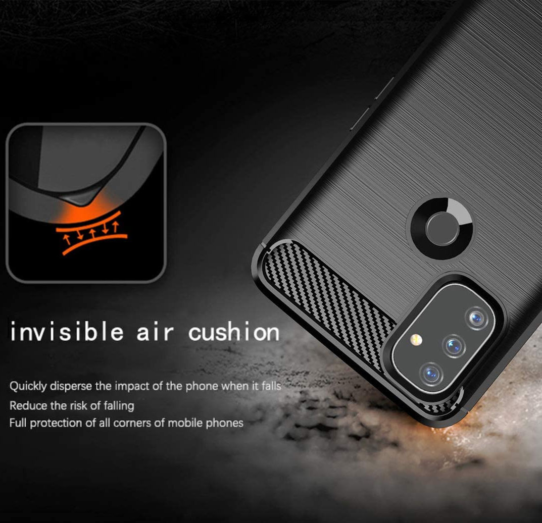 OnePlus Nord N100 Hoesje Geborsteld TPU Flexibele Back Cover Zwart afbeelding 6