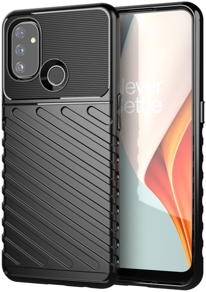 OnePlus Nord N100 Hoesje TPU Thunder Design Zwart afbeelding 1