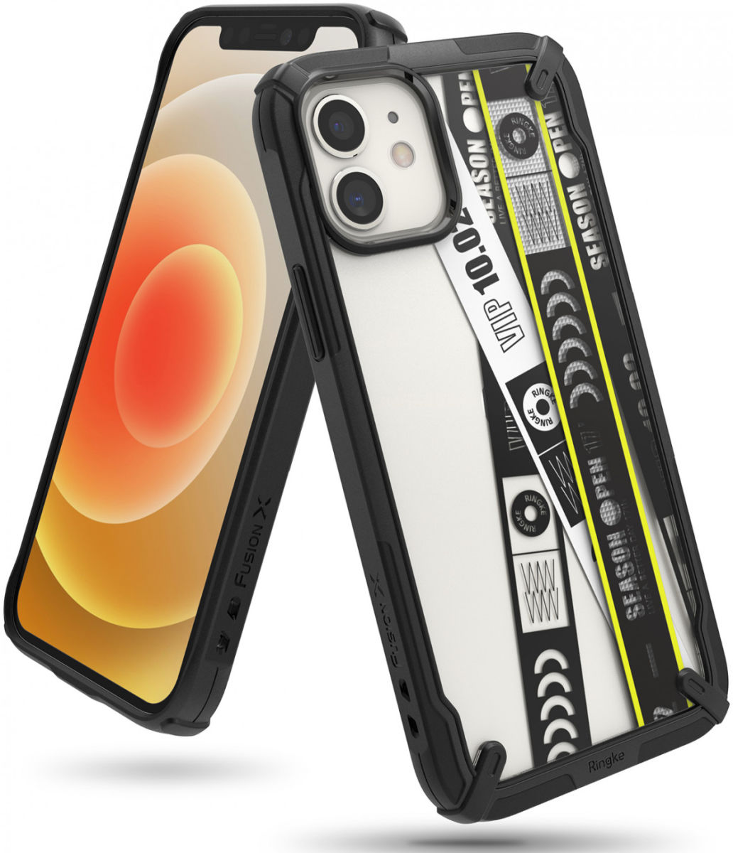 Ringke Fusion X Design Apple iPhone 12 / 12 Pro Hoesje Ticket Band afbeelding 1