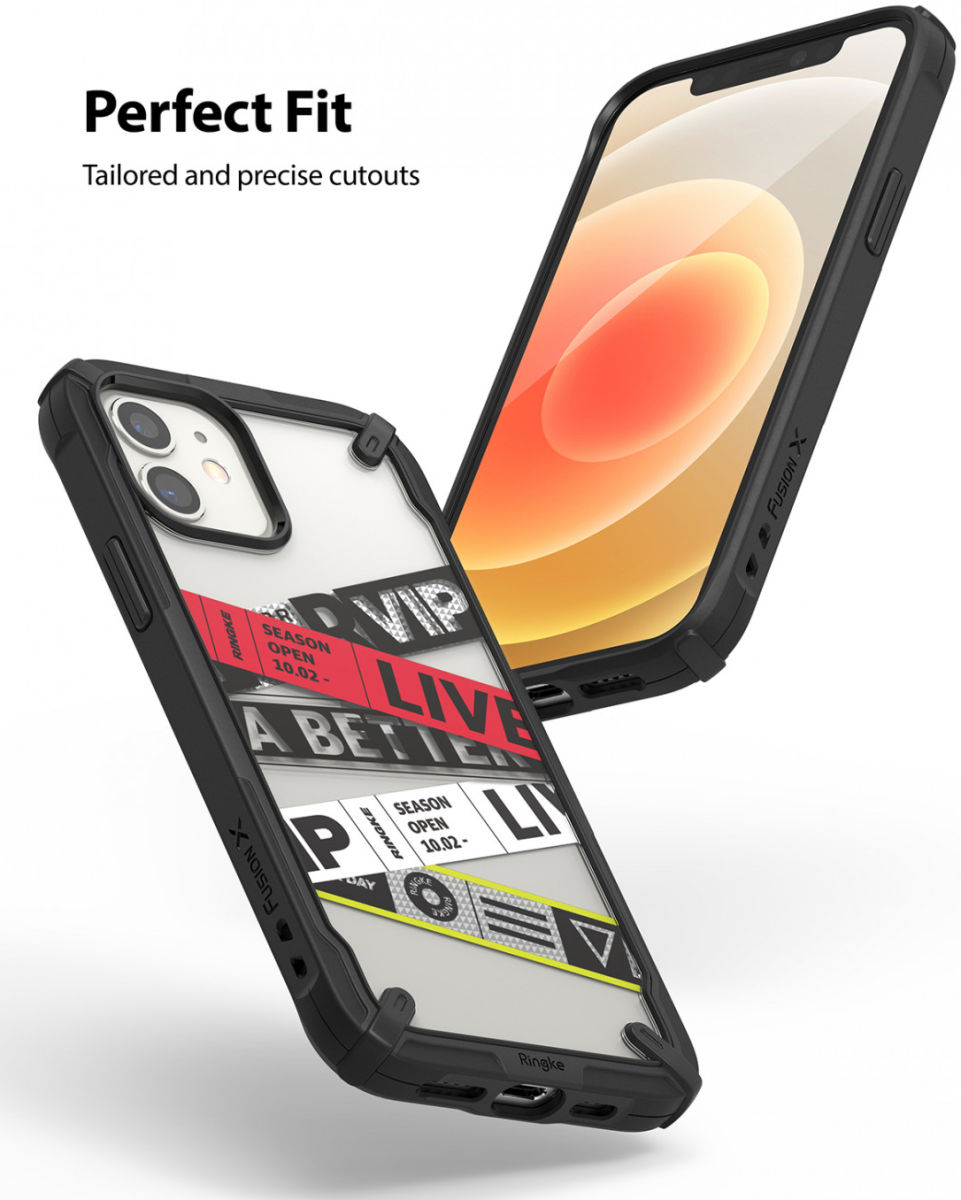 Ringke Fusion X Design Apple iPhone 12 / 12 Pro Hoesje Ticket Band afbeelding 4