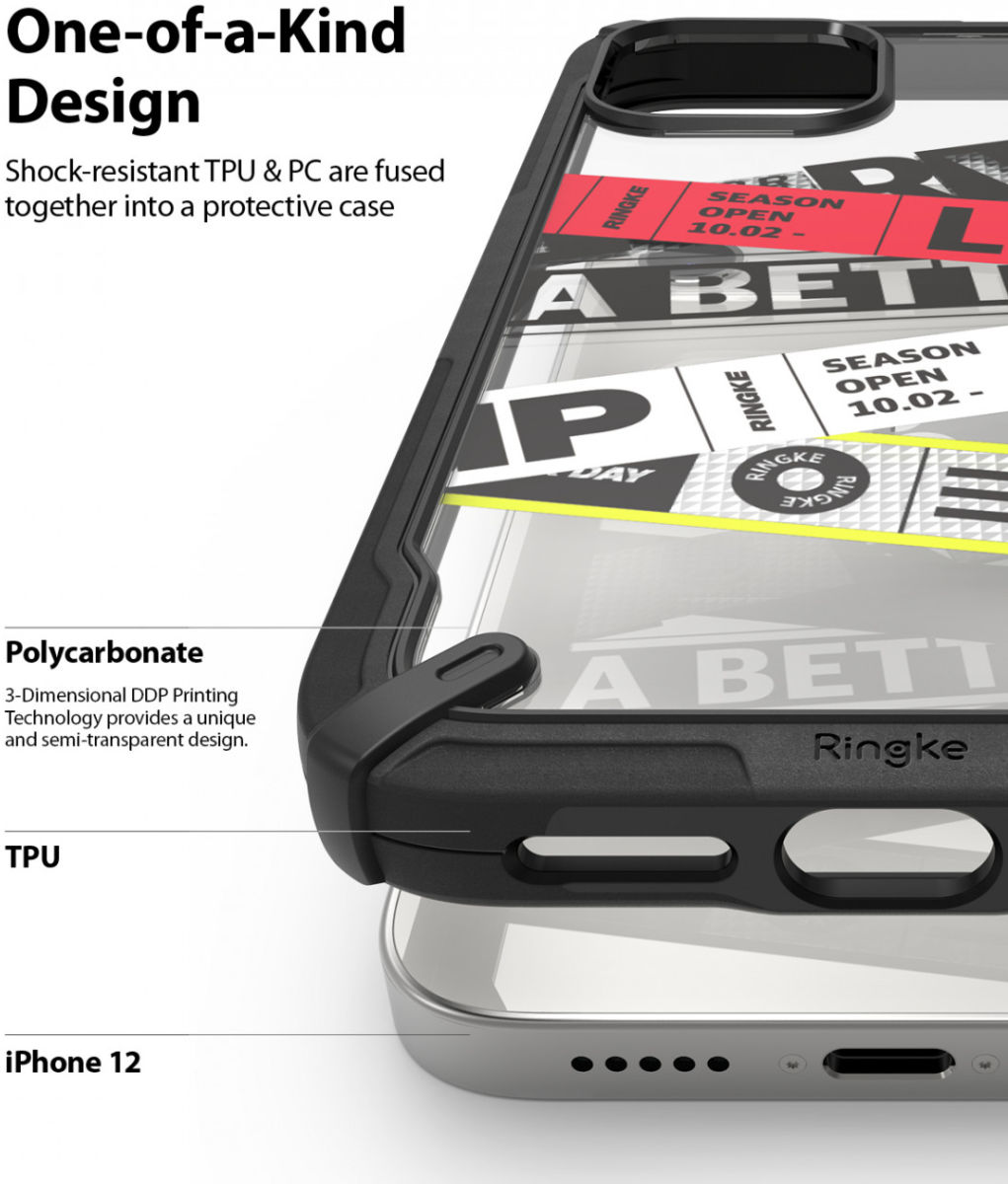Ringke Fusion X Design Apple iPhone 12 / 12 Pro Hoesje Ticket Band afbeelding 5