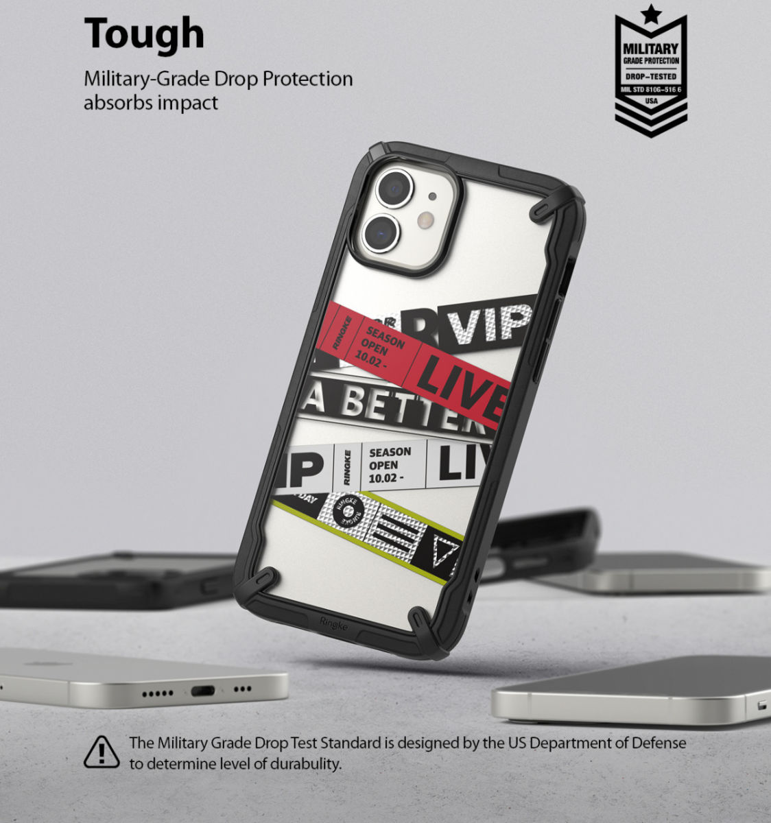 Ringke Fusion X Design Apple iPhone 12 / 12 Pro Hoesje Ticket Band afbeelding 6