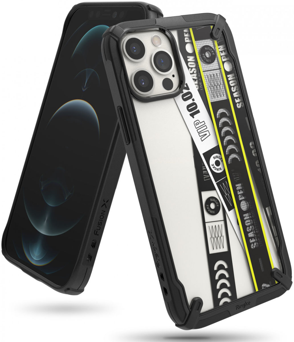 Ringke Fusion X Design Apple iPhone 12 / 12 Pro Hoesje Ticket Band afbeelding 2