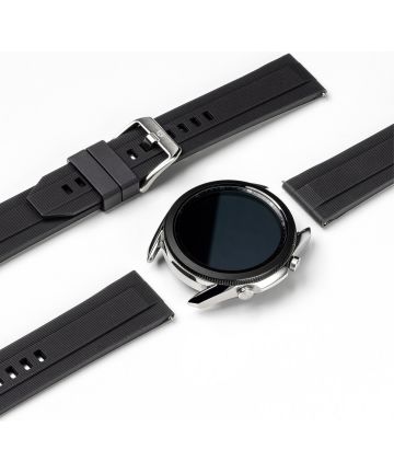 Ringke Rubber One Universeel Smartwatch 20MM Bandje Flexibel TPU Zwart Bandjes