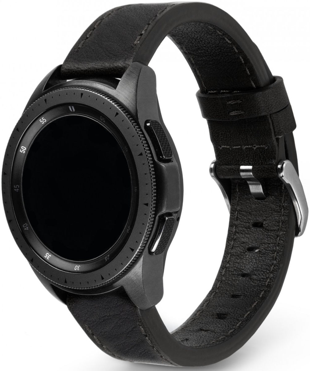 Ringke Leather One Universeel Smartwatch Bandje Leer 22MM Zwart afbeelding 1