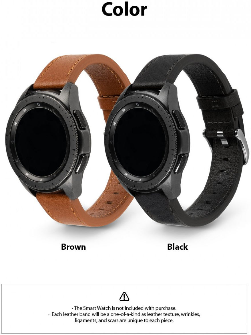 Ringke Leather One Universeel Smartwatch Bandje Leer 22MM Zwart afbeelding 12