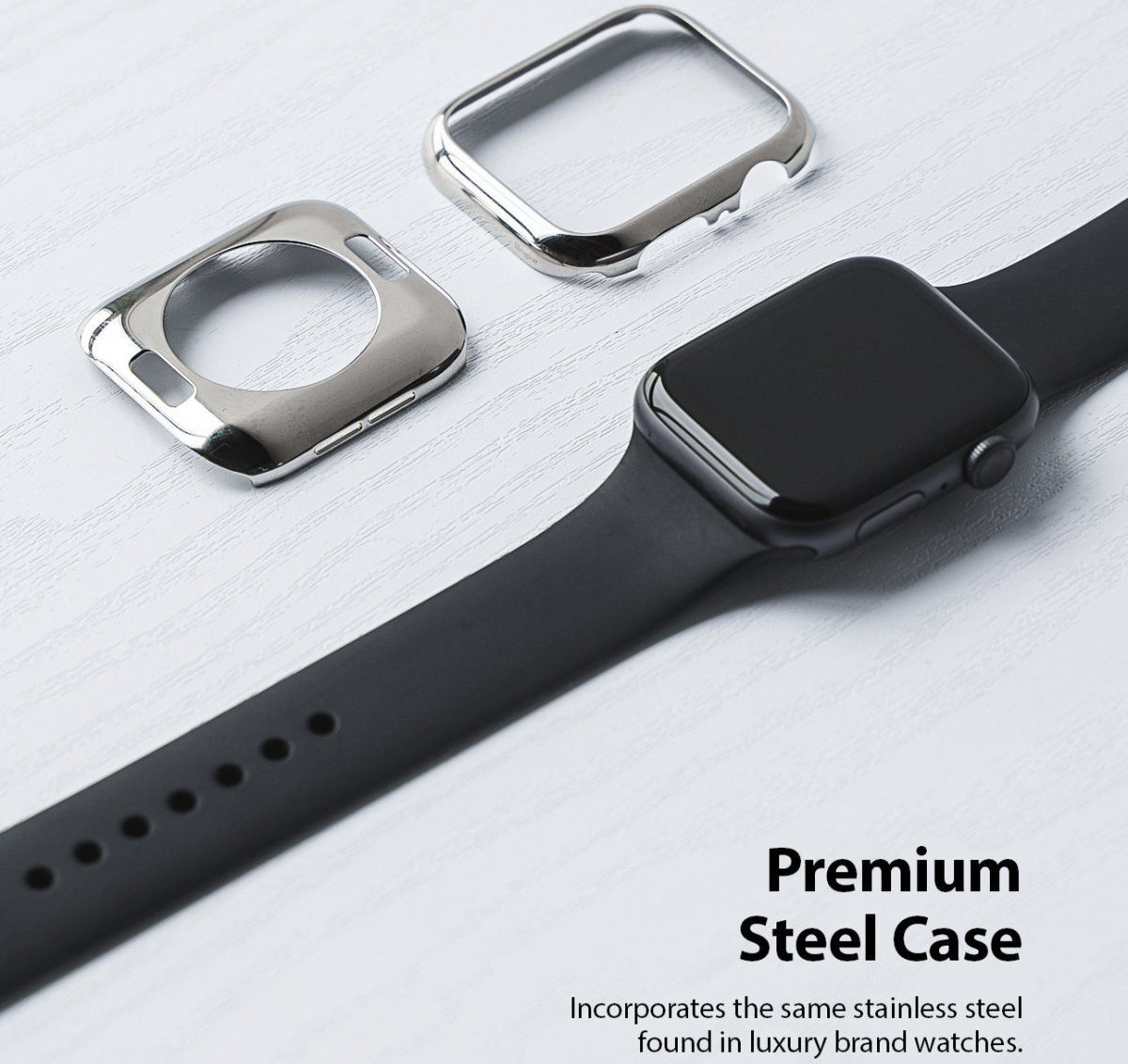 Ringke Full Frame Styling Apple Watch 40MM Case Roestvrij Staal Zilver afbeelding 3