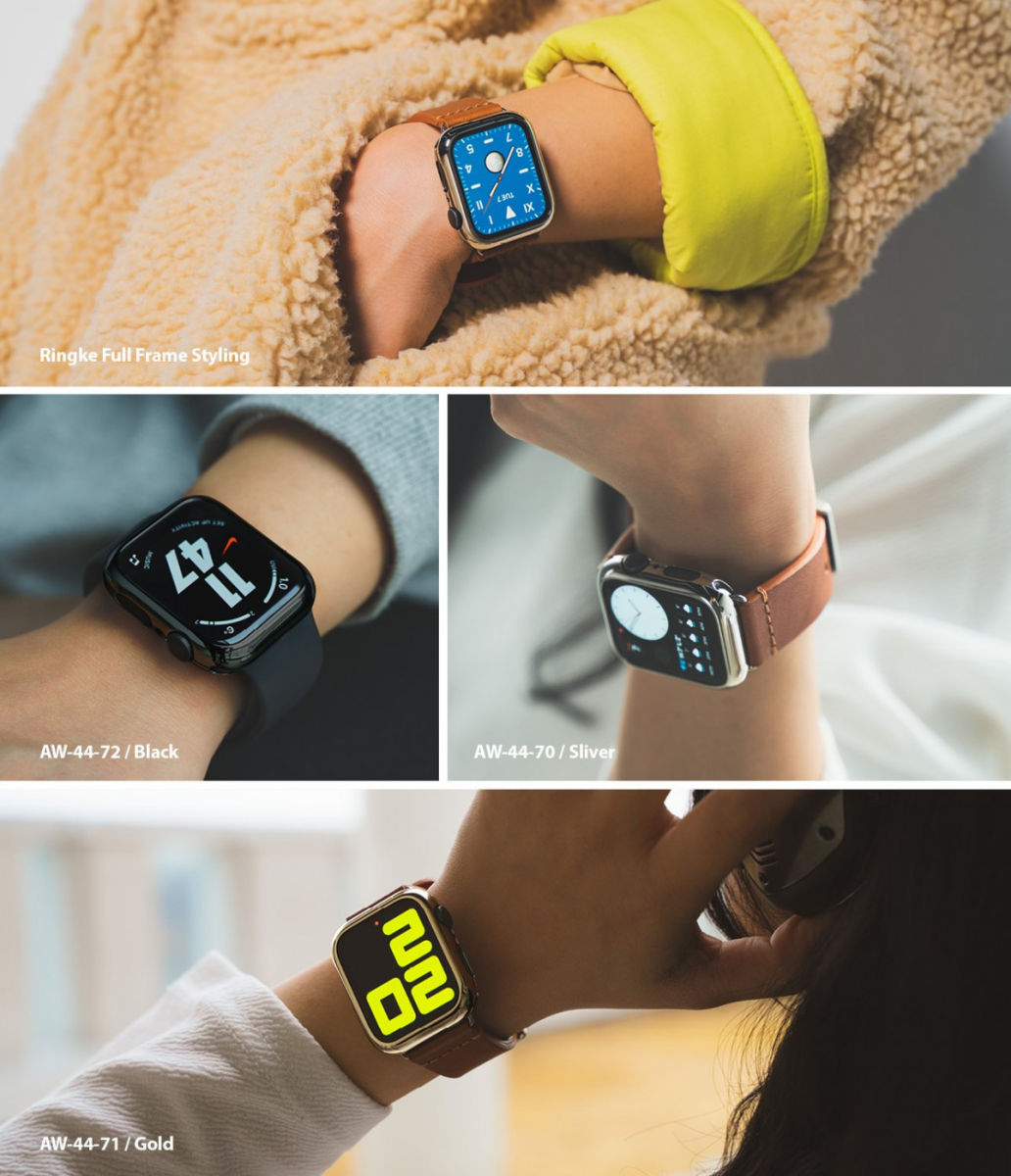 Ringke Full Frame Styling Apple Watch 44MM Case Roestvrij Staal Goud afbeelding 10