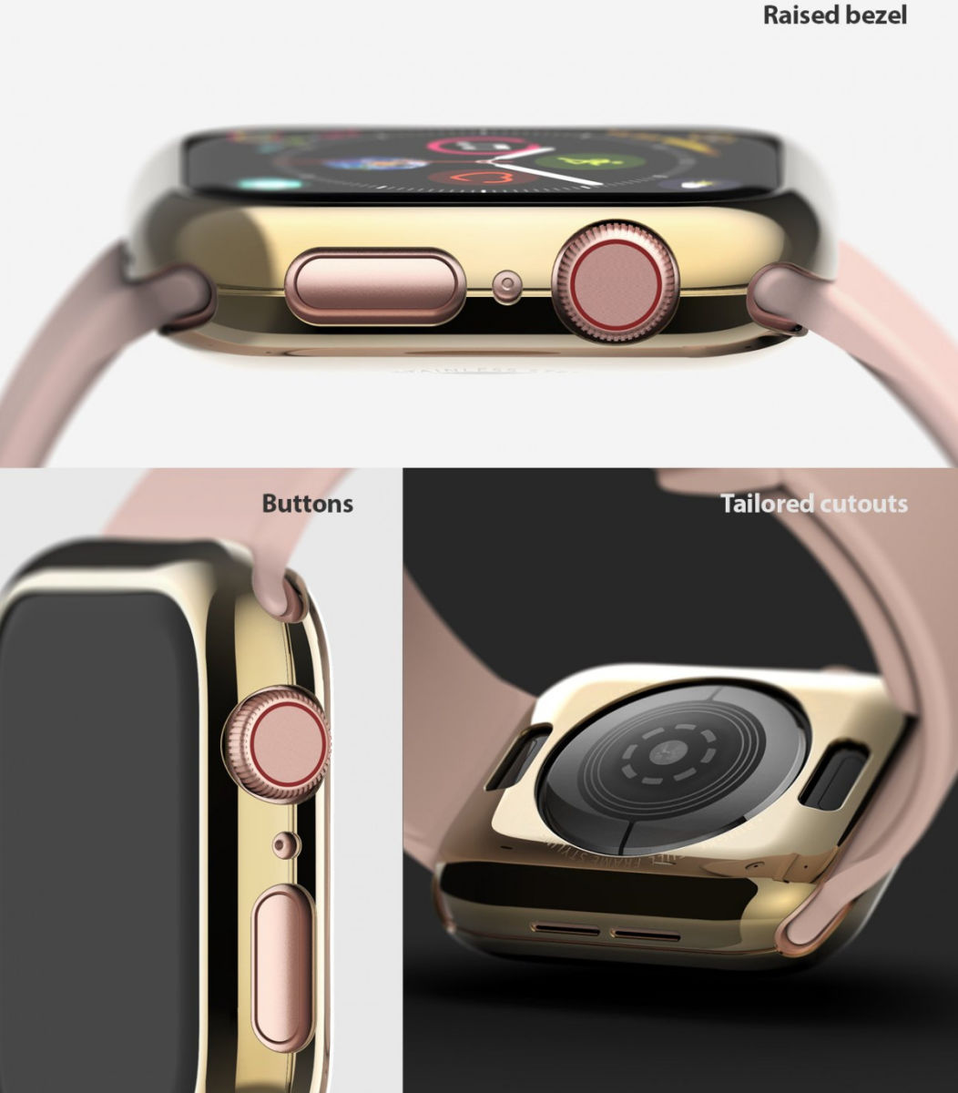 Ringke Full Frame Styling Apple Watch 44MM Case Roestvrij Staal Goud afbeelding 6