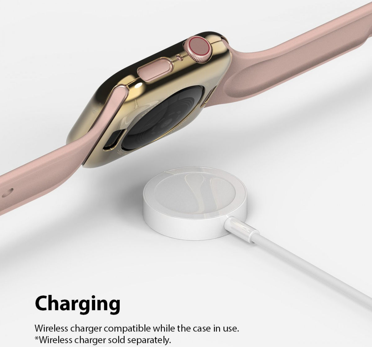 Ringke Full Frame Styling Apple Watch 44MM Case Roestvrij Staal Goud afbeelding 9