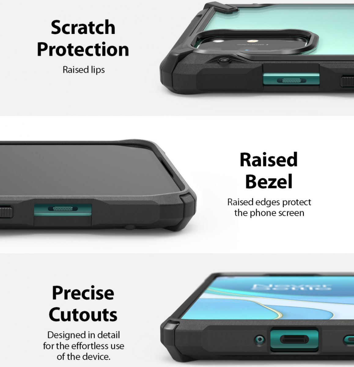 Ringke Fusion X OnePlus 8T Hoesje Back Cover Zwart afbeelding 4