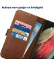 Rosso Deluxe Samsung Galaxy S21 Ultra Hoesje Wallet Case Leer Bruin