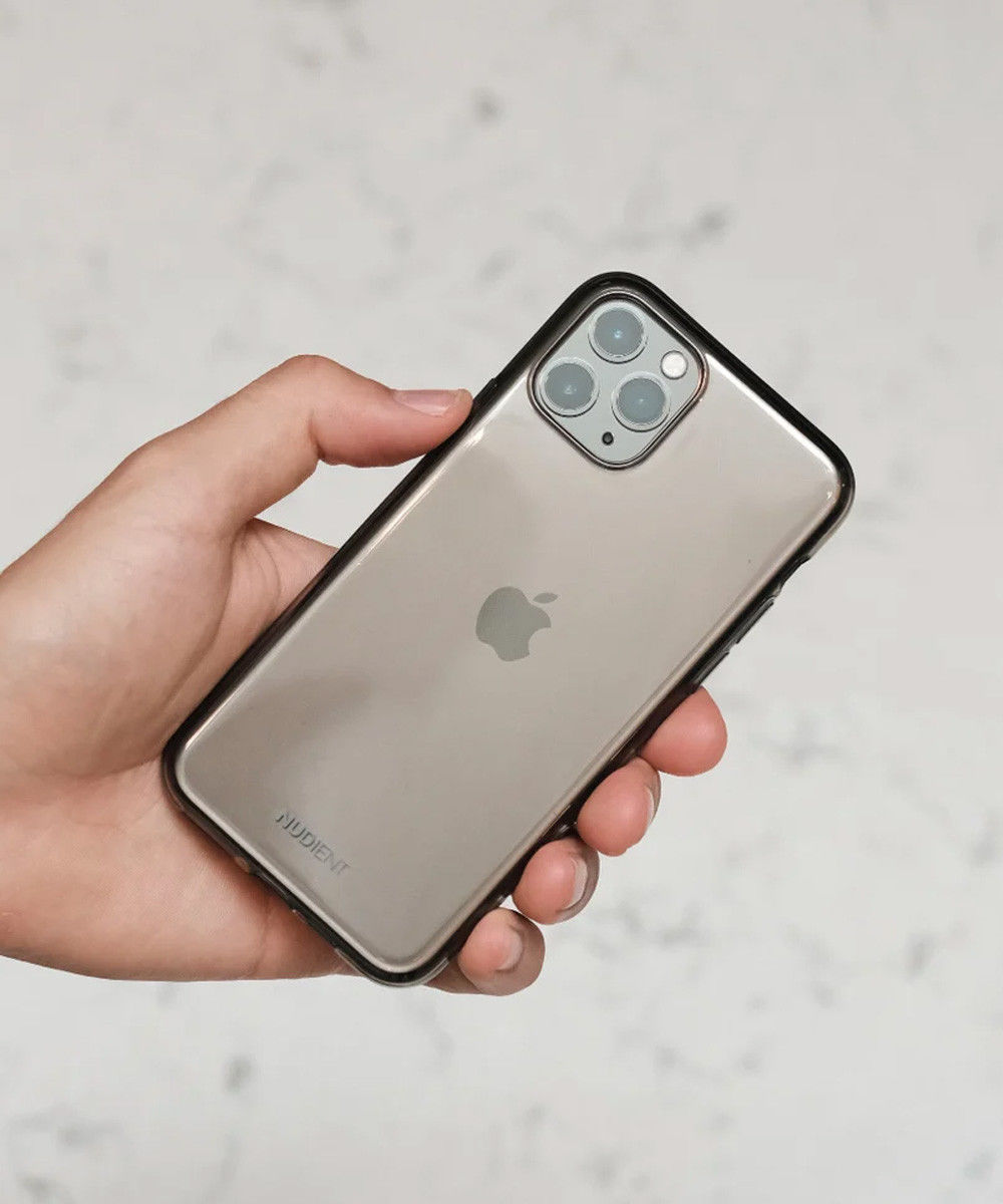 Nudient Glossy Thin Case iPhone 12 / 12 Pro Hoesje Transparant Zwart afbeelding 3
