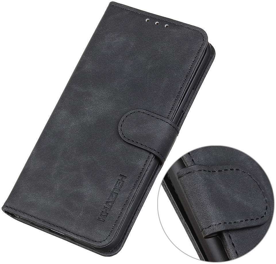 KHAZNEH Oppo A53 / A53s Hoesje Retro Wallet Book Case Zwart afbeelding 5