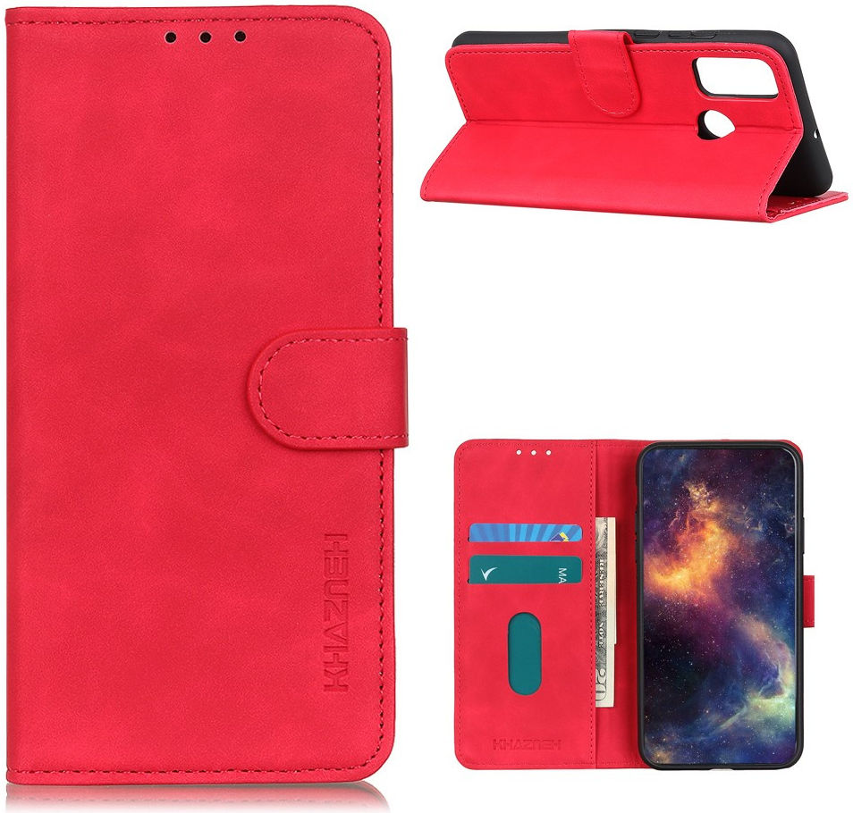 KHAZNEH Oppo A53 / A53s Hoesje Retro Wallet Book Case Rood afbeelding 6