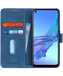 KHAZNEH Oppo A53 / A53s Hoesje Retro Wallet Book Case Blauw