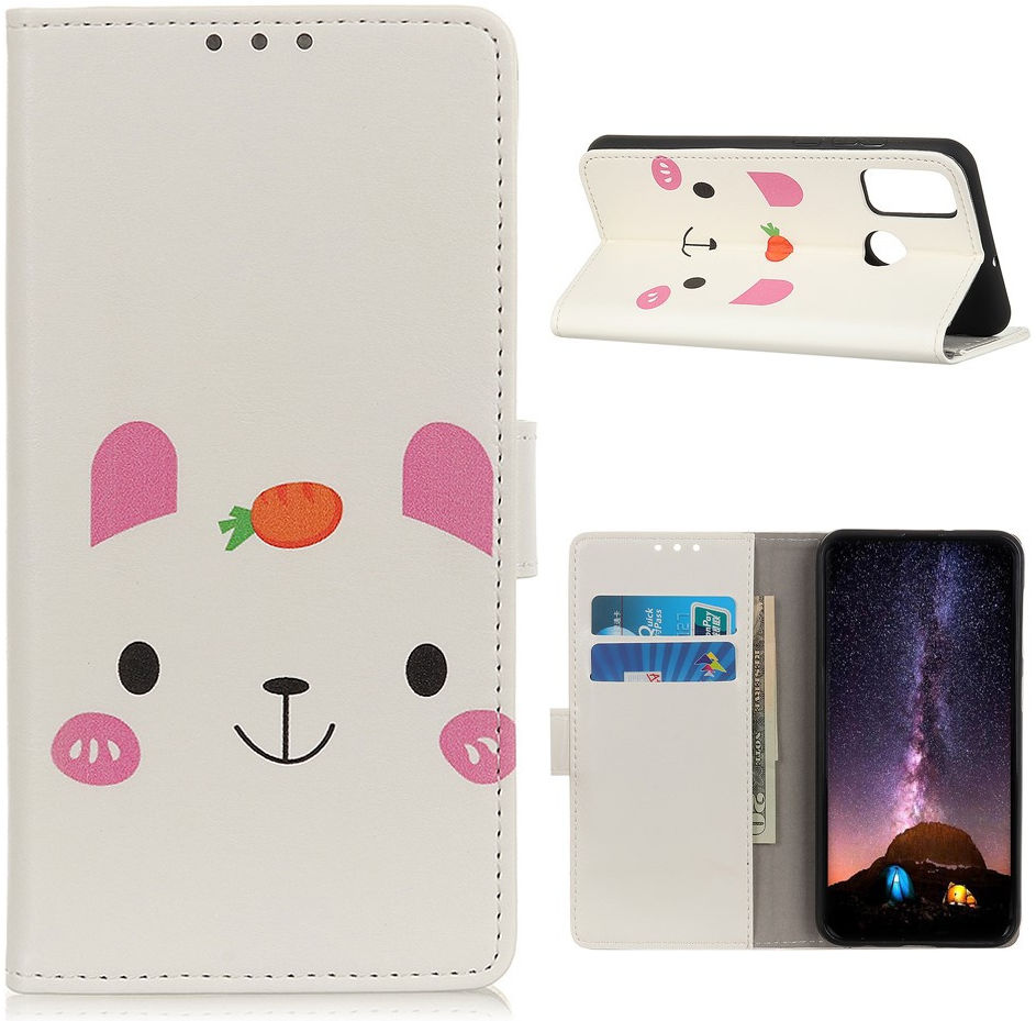 Oppo A53 / A53s Hoesje Book Case Portemonnee met Konijn Print afbeelding 5