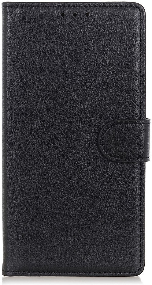 Oppo A53 / A53s Hoesje Litchi Skin Portemonnee Hoesje Zwart afbeelding 2
