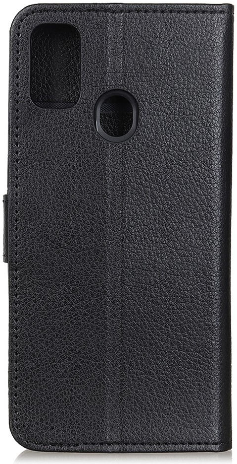 Oppo A53 / A53s Hoesje Litchi Skin Portemonnee Hoesje Zwart afbeelding 5