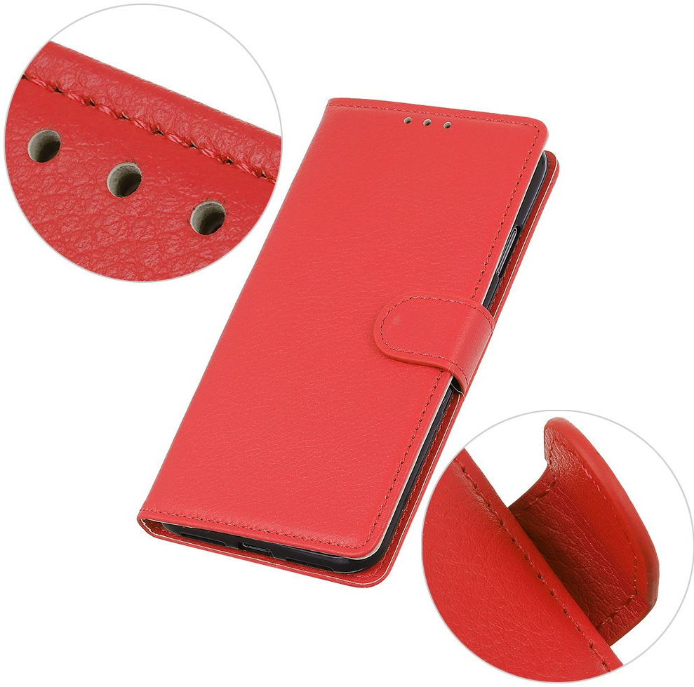 Oppo A53 / A53s Hoesje Litchi Skin Portemonnee Hoesje Rood afbeelding 10