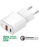 4smarts DoublePort 20W USB-A QC en USB-C Power Delivery Adapter Wit